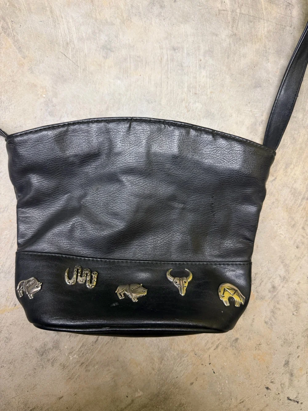 Black Leather Crossbody Bag